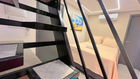 Flat No Caribessa com banheira no terraço –Miramar