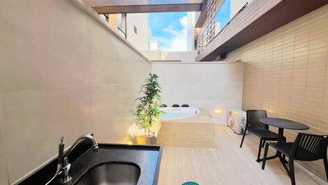 Flat c/ Banheira no Terraço - Miramar Hospedagens