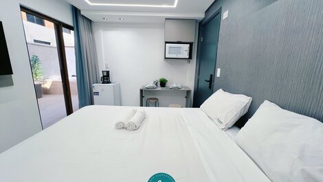 Flat c/ Banheira no Terraço - Miramar Hospedagens