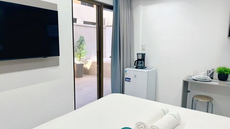 Flat c/ Banheira no Terraço - Miramar Hospedagens