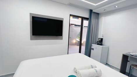 Flat c/ Banheira no Terraço - Miramar Hospedagens