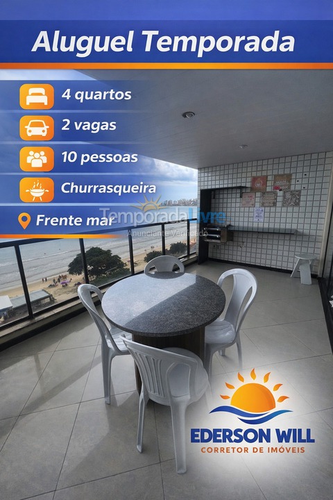 Apartment for vacation rental in Guarapari (Praia do Morro)