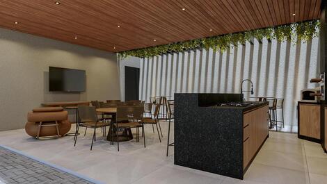 Lounge para churrasco, pizza ou buffet