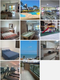 Apartamento vacacional en Praia Grande con piscina y barbacoa