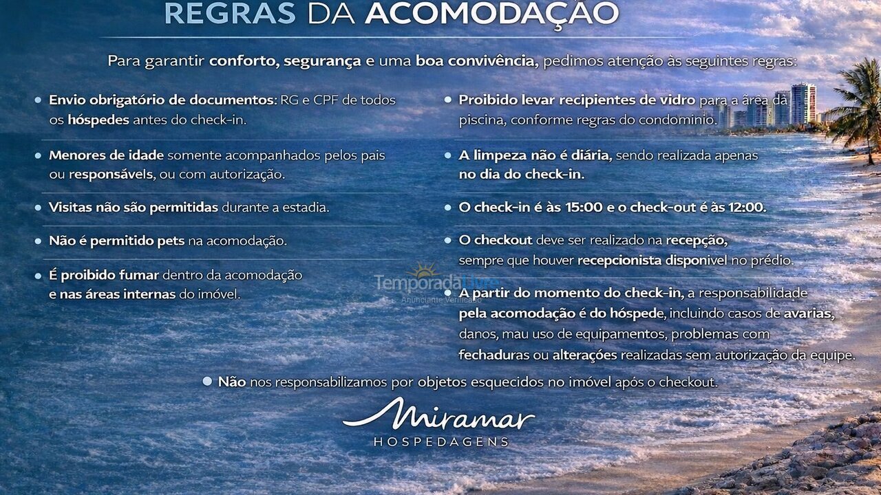 Apartamento para aluguel de temporada em João Pessoa (Tambaú)