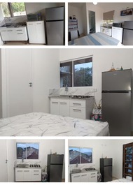 Pensión cerca de la playa y la estación de autobuses.