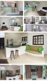 Sala, cozinha americana + ventilador de teto