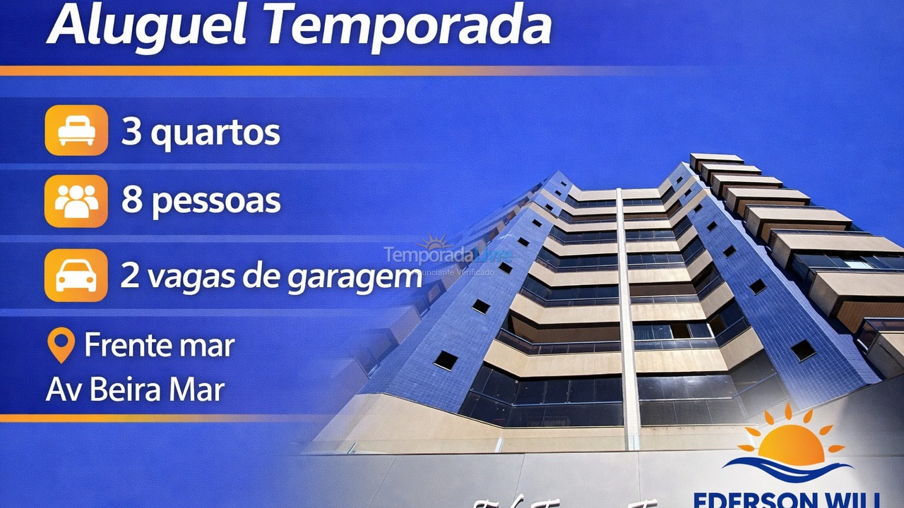 Apartment for vacation rental in Guarapari (Praia do Morro)