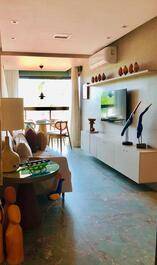 Sala integrada com varanda