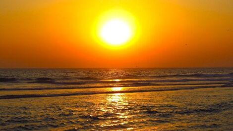 Vista do pôr do sol das varandas de nossa casa