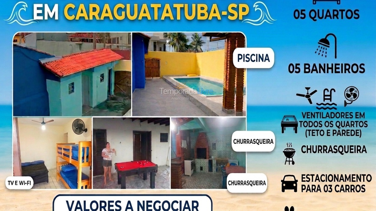 House for vacation rental in Caraguatatuba (Porto Novo)