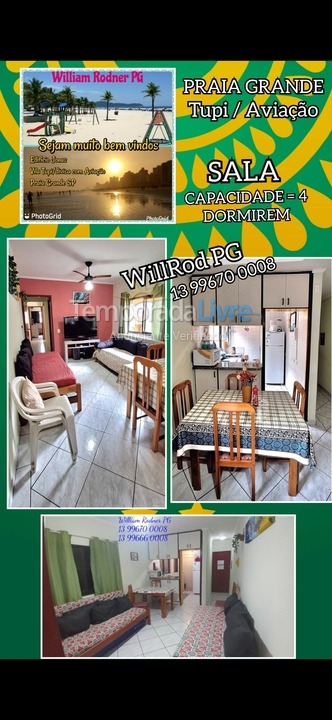 Apartamento para alquiler de vacaciones em Praia Grande (Vila Tupi)
