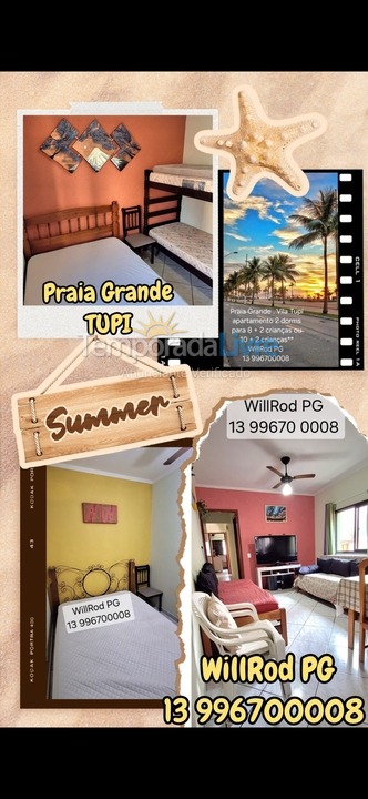 Apartamento para alquiler de vacaciones em Praia Grande (Vila Tupi)