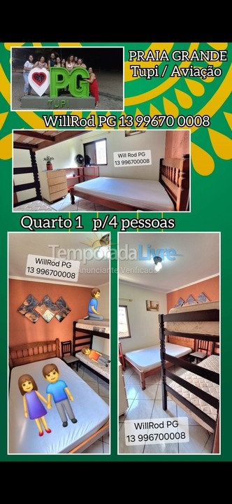 Apartamento para alquiler de vacaciones em Praia Grande (Vila Tupi)