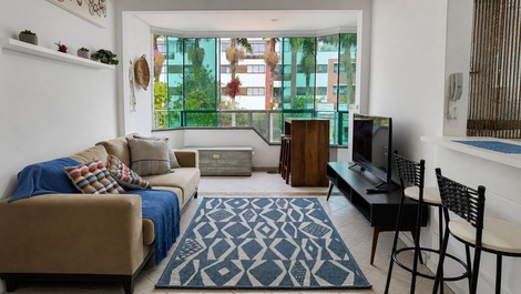 🏣Apto de 2 dormitórios, cond com piscina, no lado nobre da praia🏖️