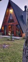 Cabin - fireplace - hot tub - top view - panoramic swing