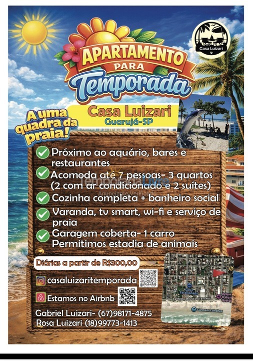 Apartamento para alquiler de vacaciones em Guarujá (Enseada)