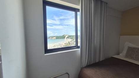 VISTA INCRÍVEL PARA O MAR -13° ANDAR - Flat com cozinha e varanda