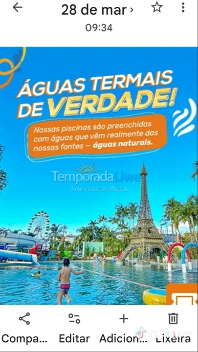 Apartamento para aluguel de temporada em Caldas Novas (Bairro Termal)