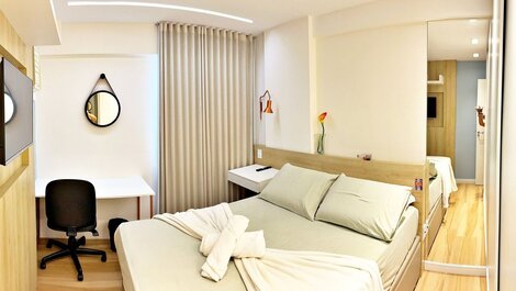Fully furnished and decorated room, 250m from the beach.