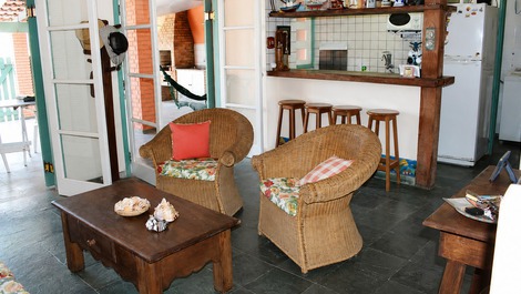 Sala integrada com cozinha
