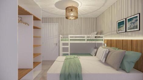 Cama de casal e beliche