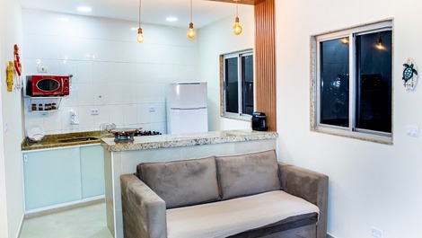 Recreio: Apartamento frente al mar, ¡a 9 minutos a pie de la playa! Con aire acondicionado.