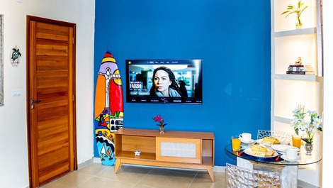 Recreio: Apartamento frente al mar, ¡a 9 minutos a pie de la playa! Con aire acondicionado.