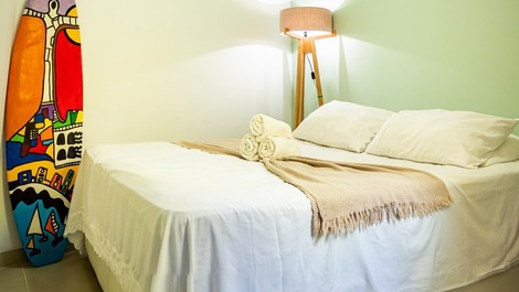 Recreio: Apartamento frente al mar, ¡a 9 minutos a pie de la playa! Con aire acondicionado.