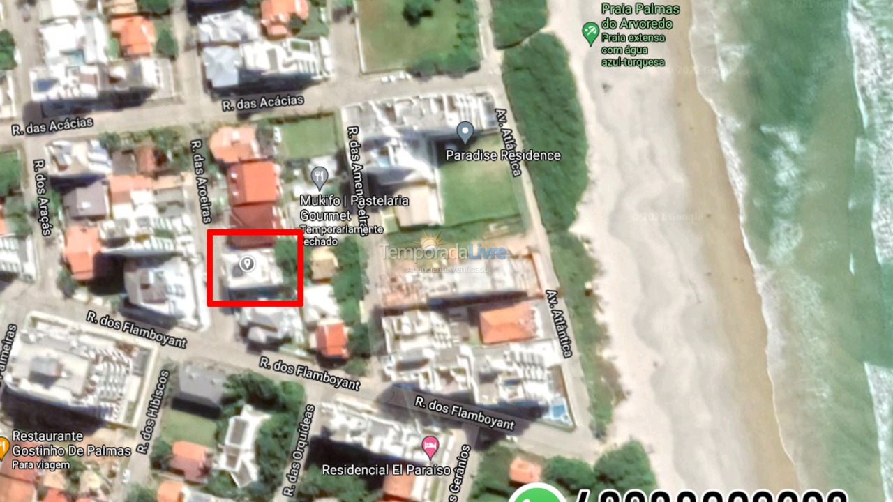 Apartamento para alquiler de vacaciones em Governador Celso Ramos (Praia de Palmas)
