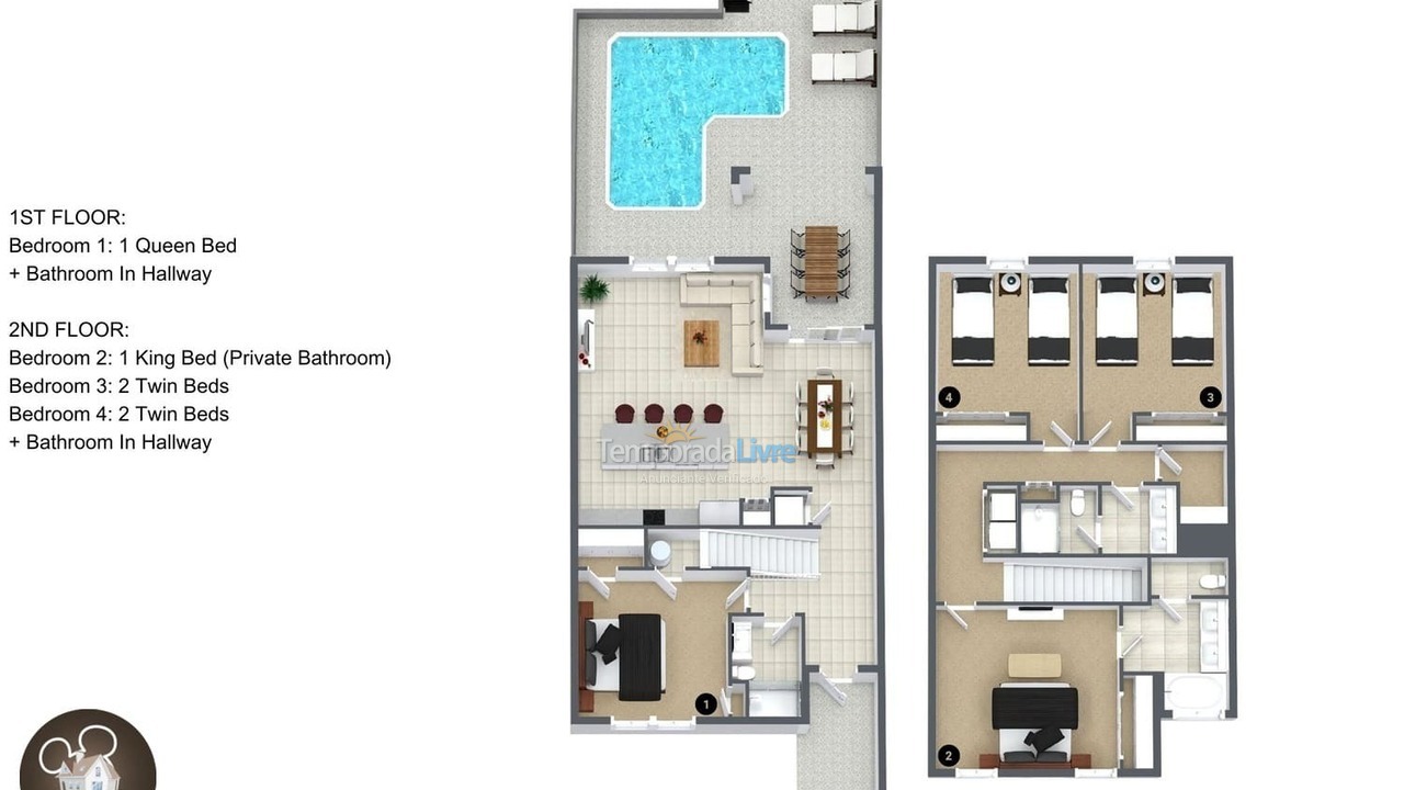 Casa para aluguel de temporada em Orlando (Kissimmee)