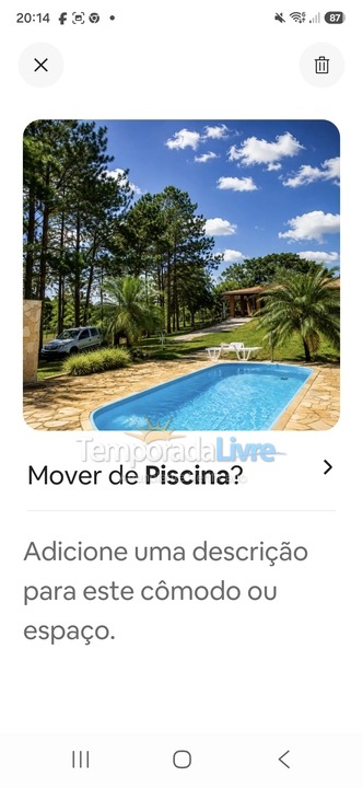 Chácara / sítio para aluguel de temporada em São Sebastião do Paraíso (Condomínio Cachoeira)