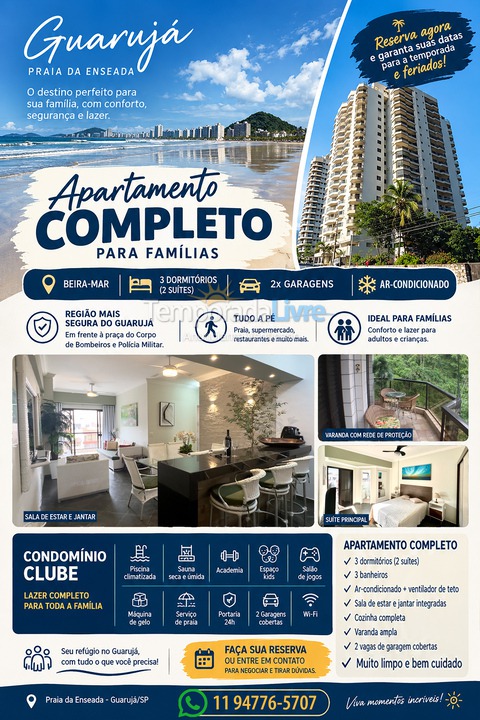 Apartment for vacation rental in Guarujá (Enseada)