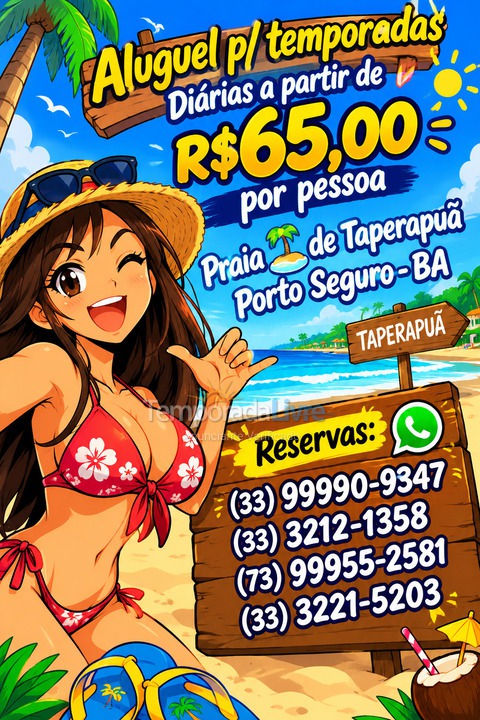 Apartamento para aluguel de temporada em Porto Seguro (Praia de Taperapuan)