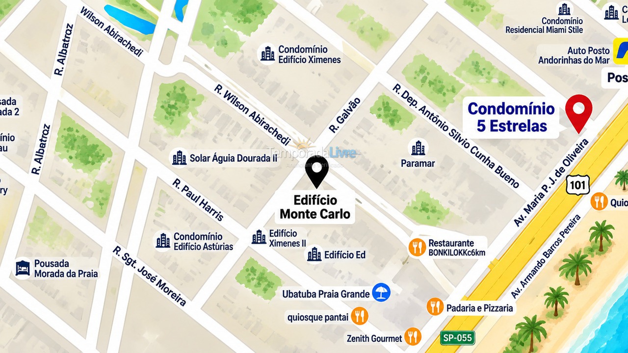 Apartment for vacation rental in Ubatuba (Praia Grande)