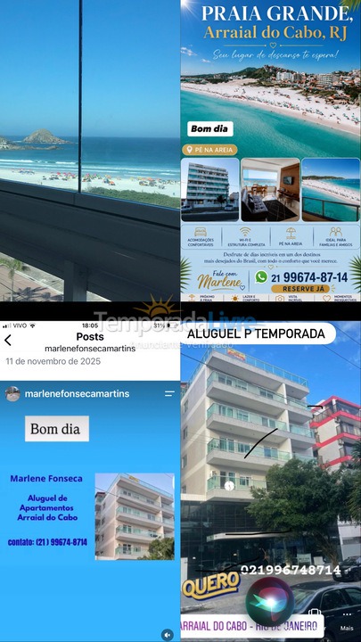 Apartamento para alquiler de vacaciones em Arraial do Cabo (Praia Grande)