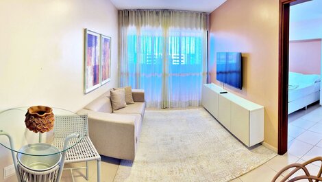 LT804 | Apartamento de 1 dormitorio con salón y balcón, a 200 m de la playa de Jatiúca