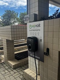 Posto de bateria para carros elétricos.