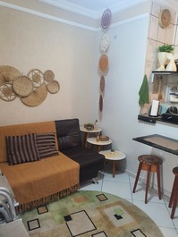 Sala, tv, wi-fi e sofá cama 