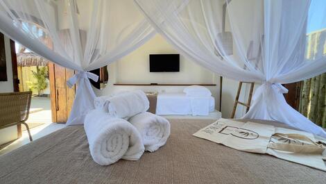 Bangalô em Caraíva p/ 2 ou 3 pessoas, piscina, TV