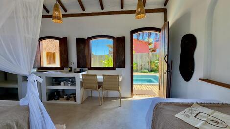 Bangalô em Caraíva p/ 2 ou 3 pessoas, piscina, TV