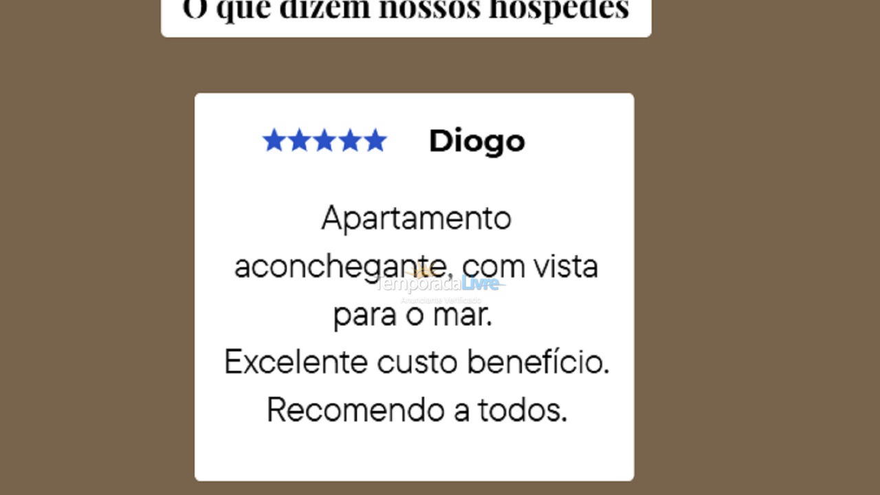 Apartamento para aluguel de temporada em Santos (Aparecida)