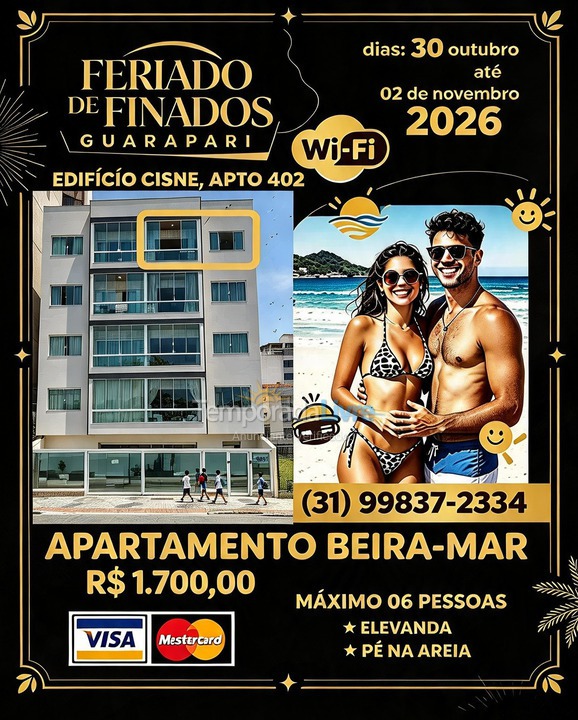 Apartamento para aluguel de temporada em Guarapari (Praia do Morro)